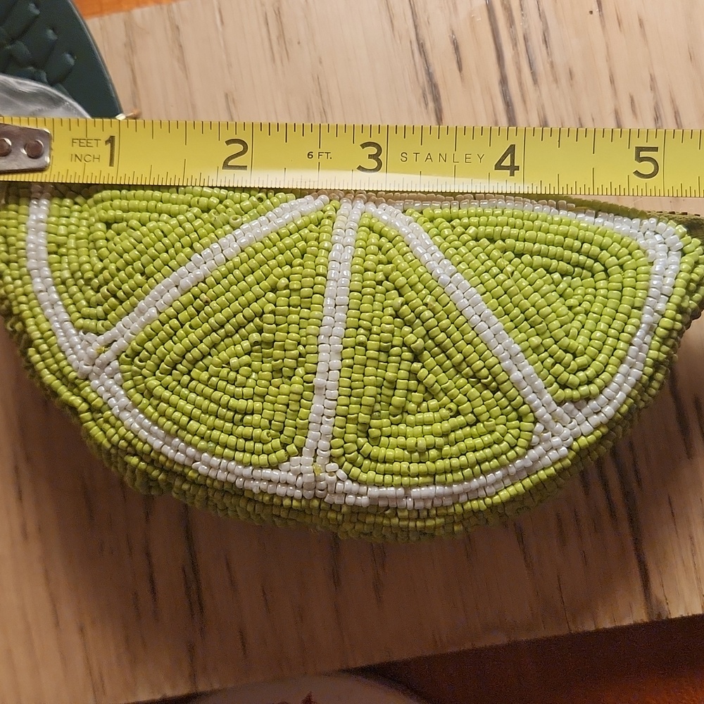 Beaded Lime Slice Pouch - Picture 9 of 9